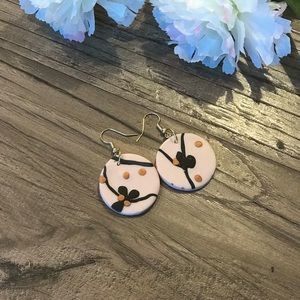 Black gold and blush earrings 🖤